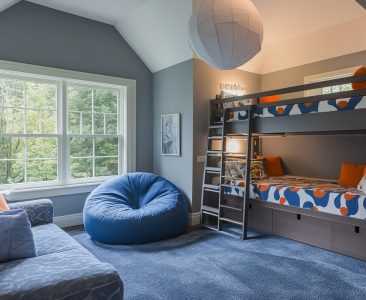 Contemporary Grey And Blue Boys Room Design With Bunk Bed-img