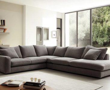 Contemporary Living Room Design with L-Shape Sectional Sofa-img