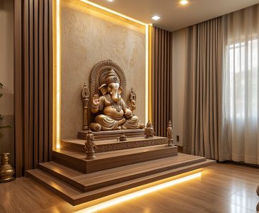 Contemporary Wooden Mandir Design With LED Backlighting (2)-img