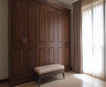 Modern 6-Door Swing Wardrobe Design in Walnut Colour