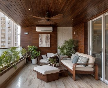 Modern Linear False Ceiling Design with PVC Wooden Panel-img