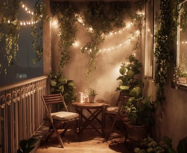eclectic-balcony-design-with-climbing-vines-and-string-lights-img