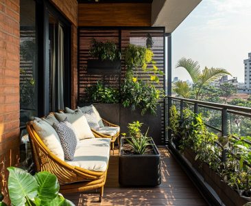 industrial-balcony-design-with-dark-metal-planters-and-rattan-seating-img