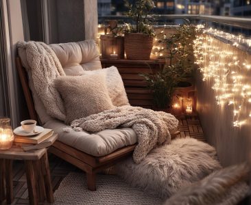 modern-balcony-design-with-cosy-lights-and-wooden-lounge-chair-img